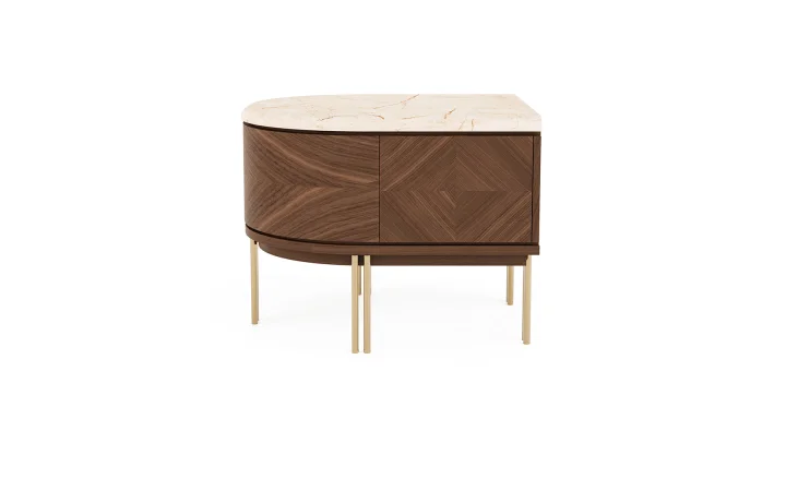 EVA NIGHTSTAND SINGLE CURVED - Loda Mobilya